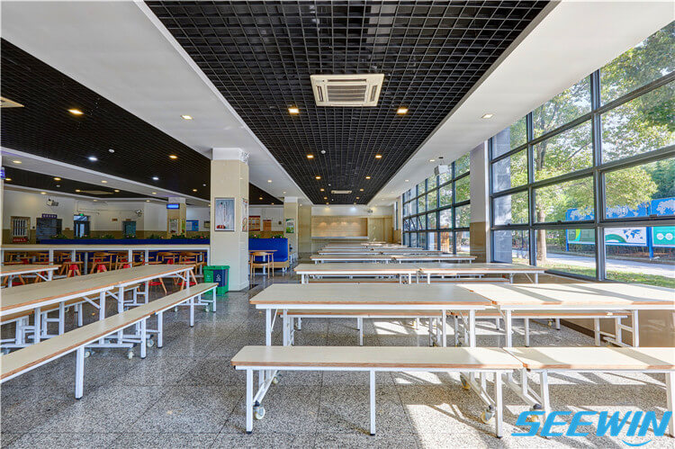 學生食堂餐廳鋼木折疊餐桌椅