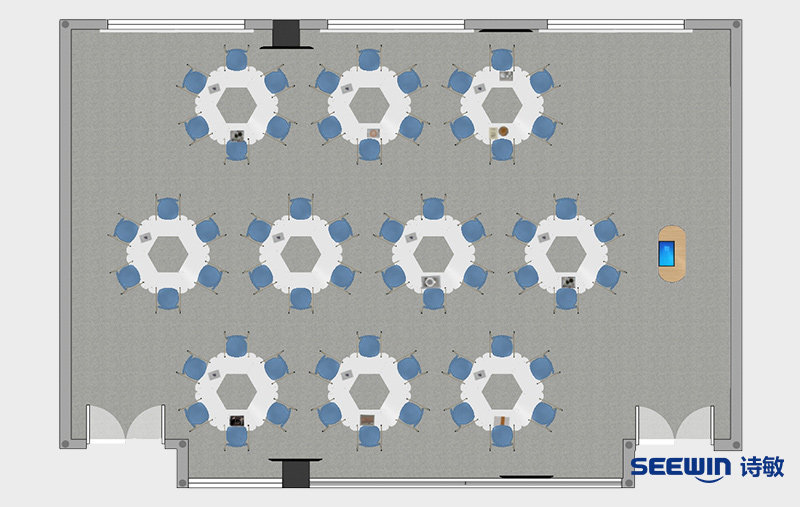 智慧教室-弗萊徹組合桌平面圖